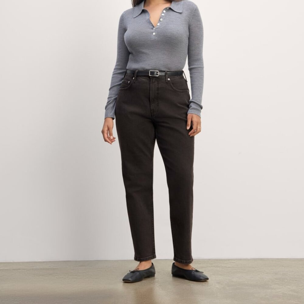 Everlane Women's Cheeky Curvy Jean in Washed Black, Size 28, Cotton